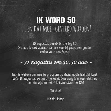 tekst uitnodiging 50 jaar sarah|Uitnodiging sarah 50 jaar